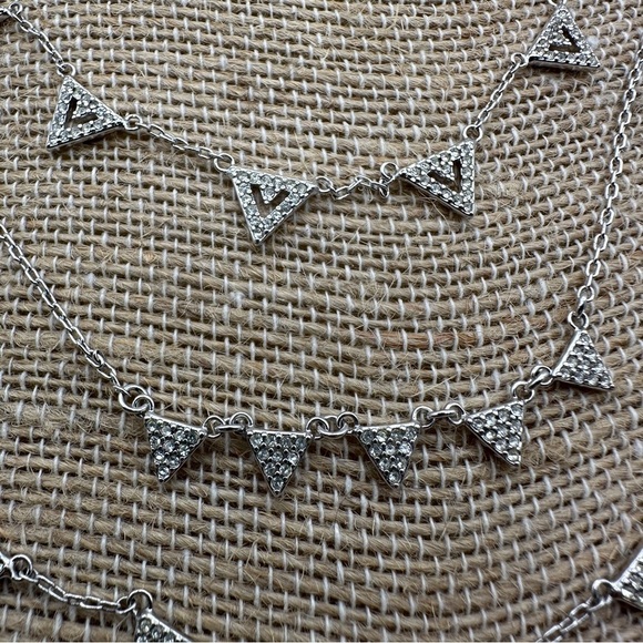 Stella & Dot Pave Chevron Silver tone Necklace with 3 Interchangeable Layers - Picture 4 of 16